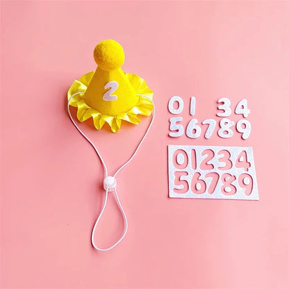 Dog Birthday Scarf Hat Set Cat Birthday Party Supplies Pet Scarf Puppy Birthday Lace Hat Scarf for Small Medium Dog Pet