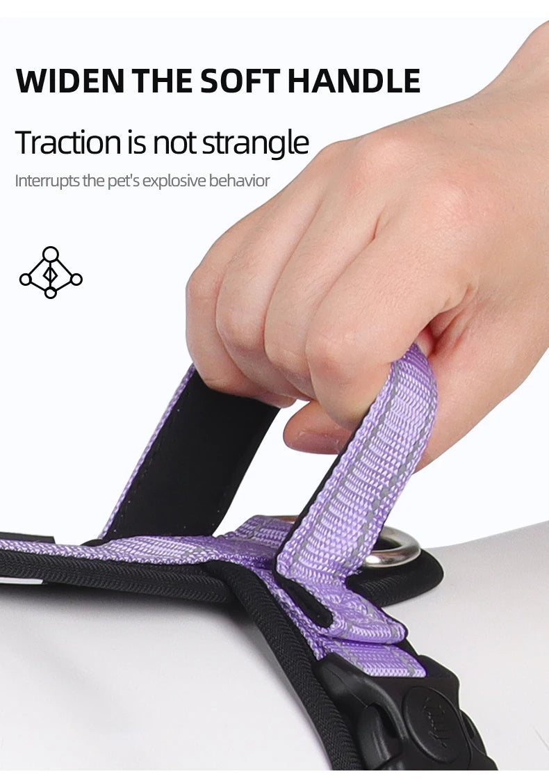 Anti-Escape Dog Harness with Handle Reflective Nylon Dog Harness Vest for Small Medium Dogs French Bulldog Walking Pet Supplies