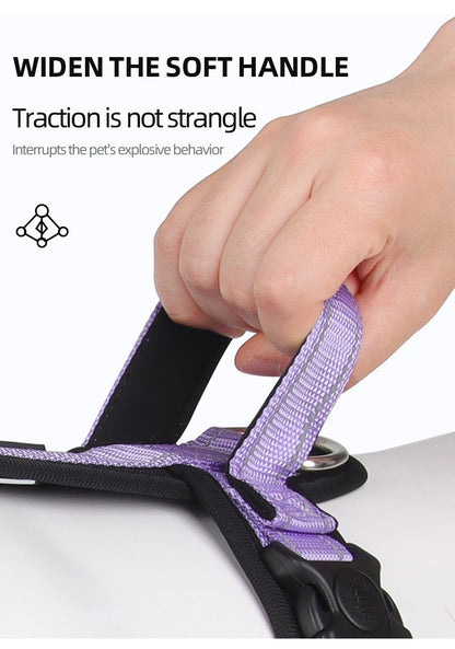 Anti-Escape Dog Harness with Handle Reflective Nylon Dog Harness Vest for Small Medium Dogs French Bulldog Walking Pet Supplies