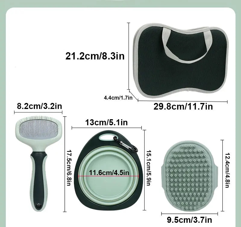 the BEAUTY TOOL SET - 8-in-1 Dog/Cat Grooming Comb Set, Pet Cleaning Brush Tool Set, Pet Multi-Functional Cleaning Set, Cat/Dog Hair Removal Brush Kit