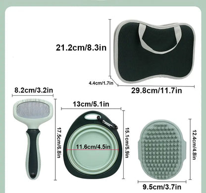 the BEAUTY TOOL SET - 8-in-1 Dog/Cat Grooming Comb Set, Pet Cleaning Brush Tool Set, Pet Multi-Functional Cleaning Set, Cat/Dog Hair Removal Brush Kit