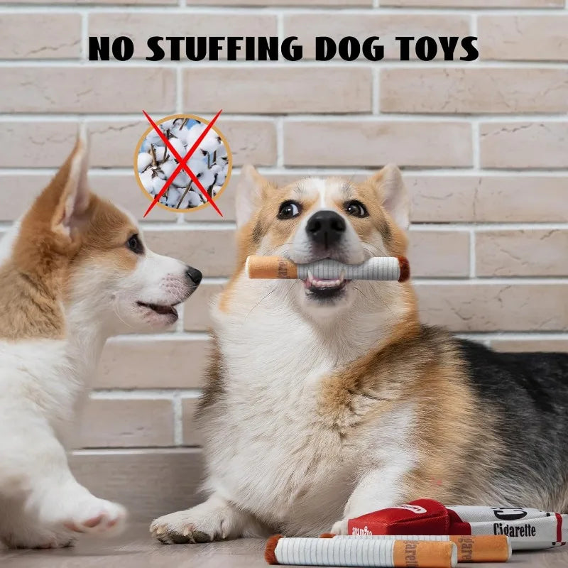 Creative Cigarette Interactive Giggles Dog Toys Funny Interactive Plush Dog Toys Funny Plush Chewing Toy Cigaret Box Pet Gifts