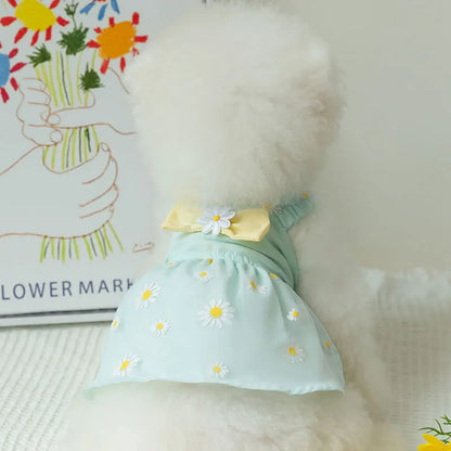 Dog Princess Dress Cute Pet Dog Mesh Dress Kitten Puppy Pet Skirt Dog Summer Dress Bow Lace Korean Poodle Chihuahua Dog Clothes