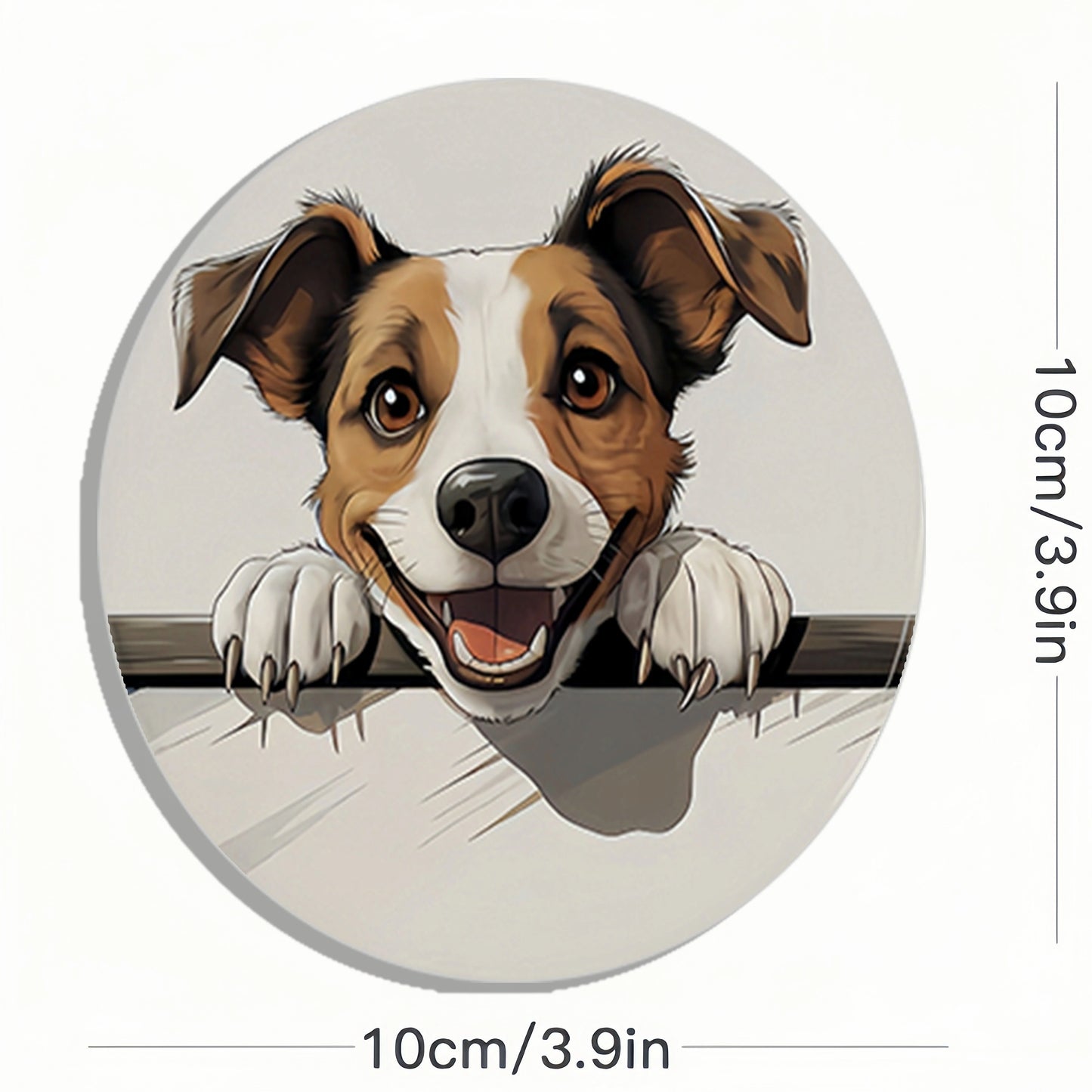 6/8pcs 2D single-sided dog pattern heat resistant non-slip round wooden coaster perfect family afternoon tea coffee shop Gifts