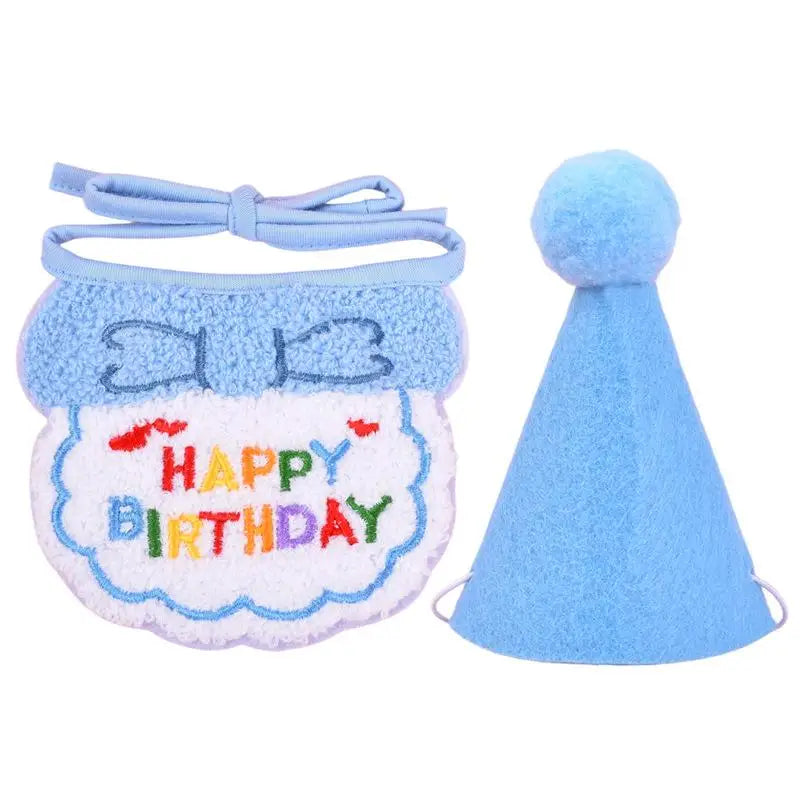 the BIRTHDAY DOGGY - Pet Cat/Dog Birthday Scarf/Hat Set, Cat/Dog Birthday Party Supplies, Pet Scarf Birthday, Hat/Scarf Small/Medium Pet Accessories