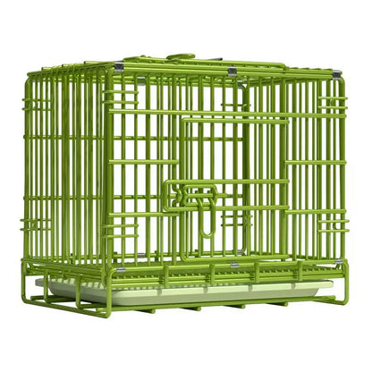 t‌he GREEN MACHINE - Heavy-Duty Foldable Dog Crate with Toilet - Reinforced for Small/Medium/Large Breeds, Indoor Pet Cage with Removable Tray