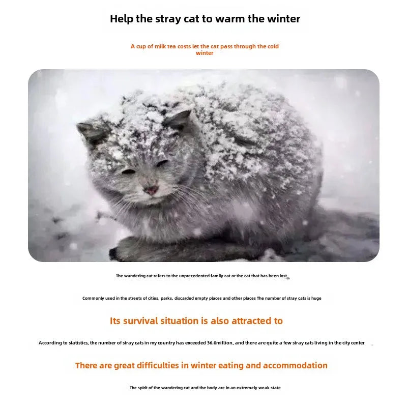 the STRAY HOUSE - Stray Cat/Doghouse, Waterproof Outdoor Winter Warm Pet Cave, Sleeping Beds Home, Foldable Washable for Small Dog/Puppy Supplies