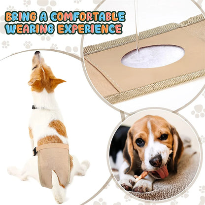 the DOGGY DIAPER - Female Dog Nappies with 8 Sanitary Pad for Bleeding, Physiological Washable Nappies, Anti-Male Dogs Harass Pants