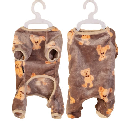 Soft Warm Fleece Dog Pajamas for Small Dog Cat Clothes French Bulldog Chihuahua Jumpsuit Poodle Shih Tzu Overalls Dogs Supplies