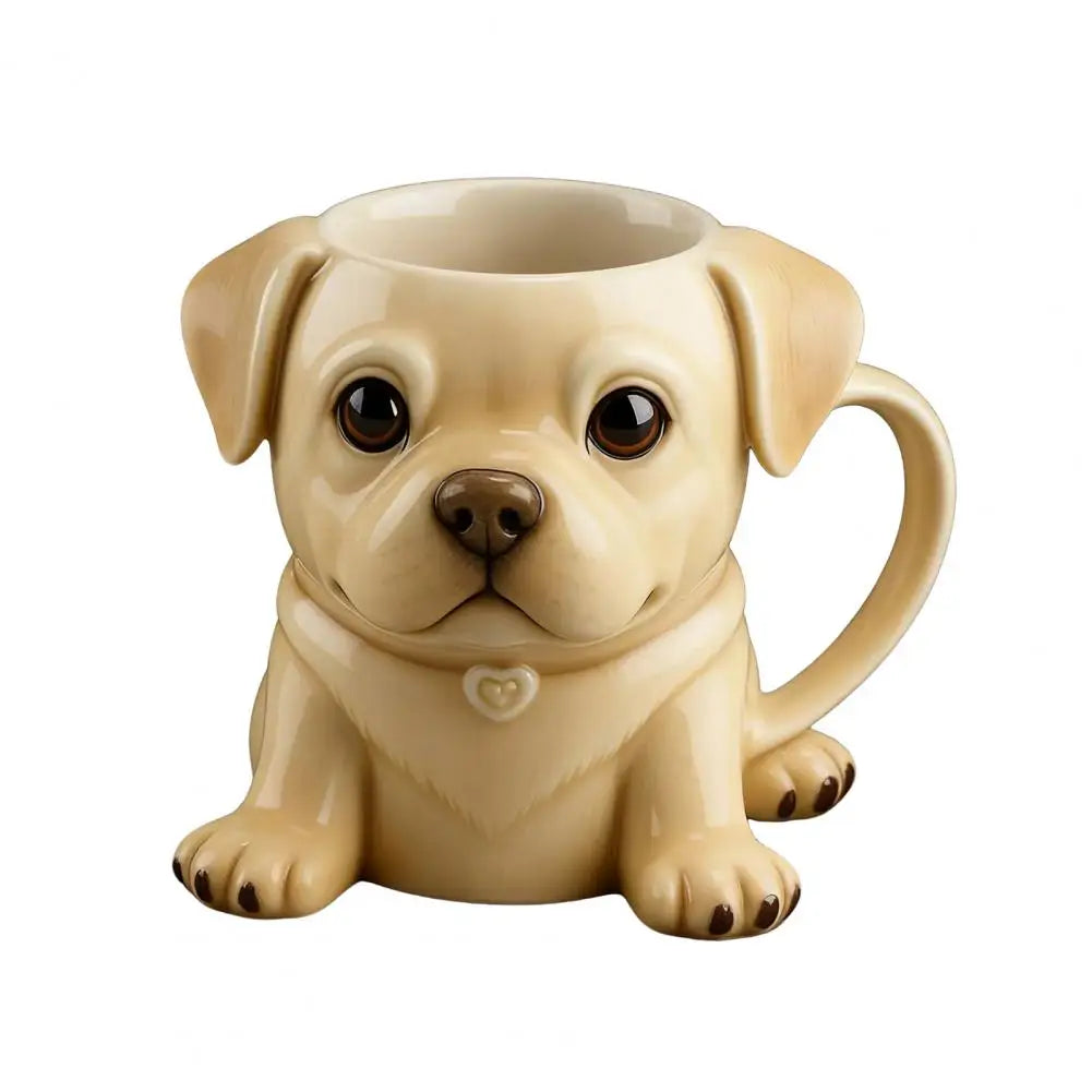 Ceramic Mug Large Capacity French Bulldog Shape Coffee Cup Handcrafted Microwave-safe Coffee Cup Reusable Kitchen Drink Mug