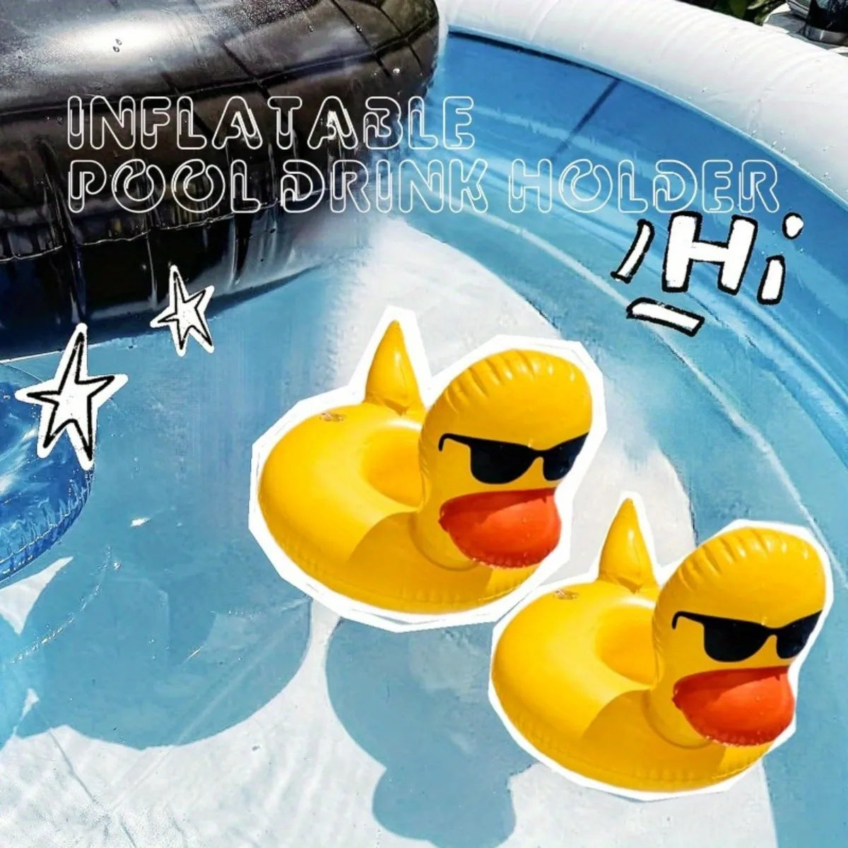 2in1 Dogs Pool Float Inflatable Foldable Pvc Dog Swimming Pool Yellow Duck Float for 22 Lb Pets Summer Pool Interactive Pet Toys