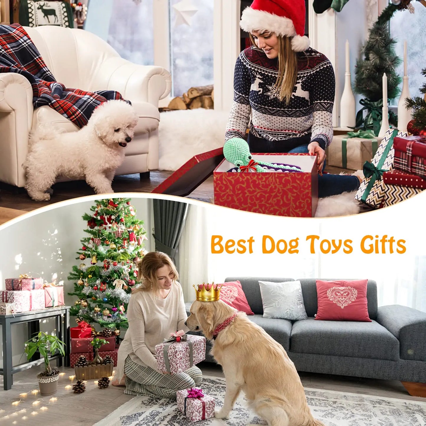 the TIDAL TOOTH CHEW TOY - Pet Plush Toy, Cat/Dog Voice Octopus Shell Puzzle Toy, Bite Resistant Interactive Pet Dog Teeth Cleaning Chew Toy, Pet Supplies