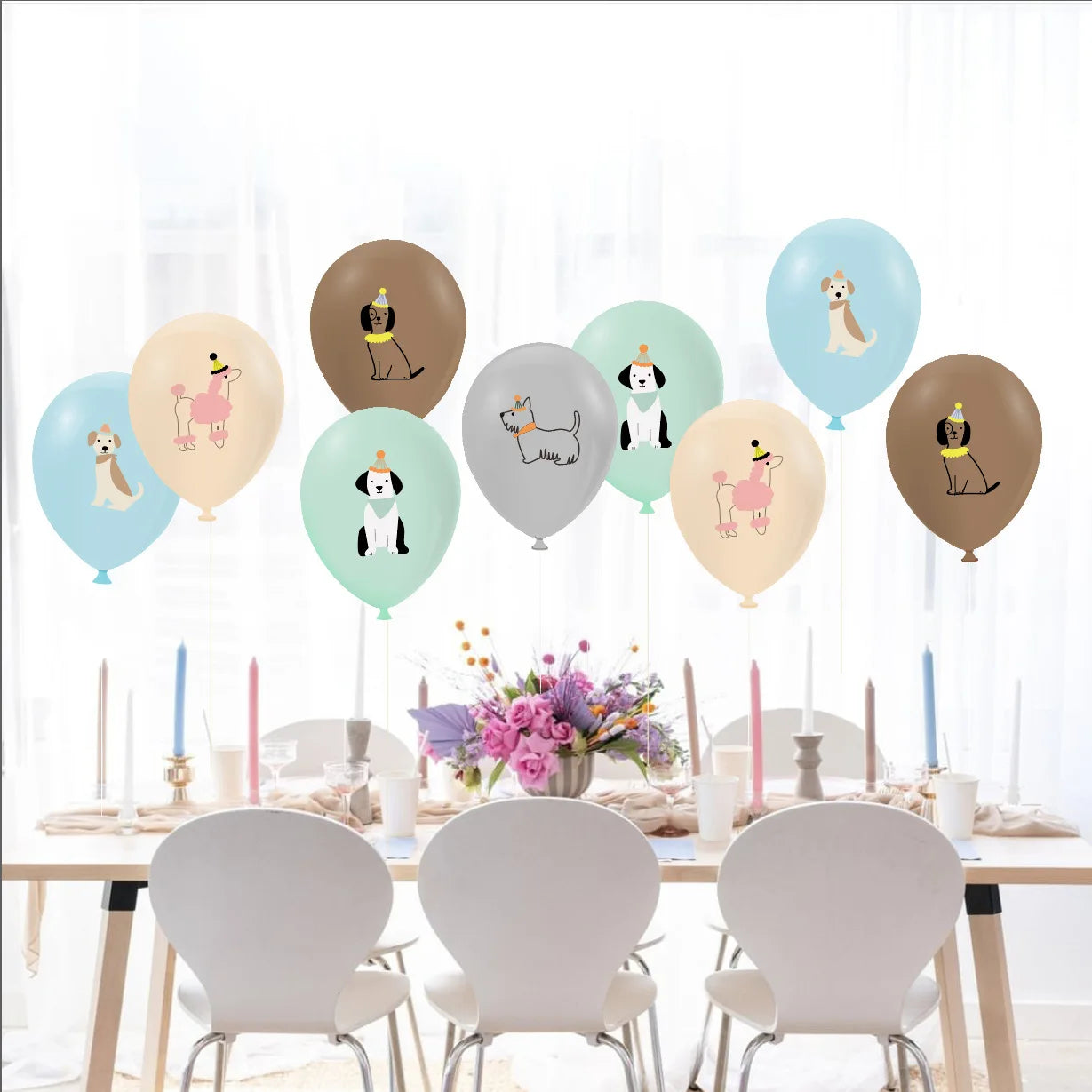 12Pcs Party Supplies 12" Latex Balloons Dog Birthday Kids Baby Shower Balloon Decoration Toys Paw Print