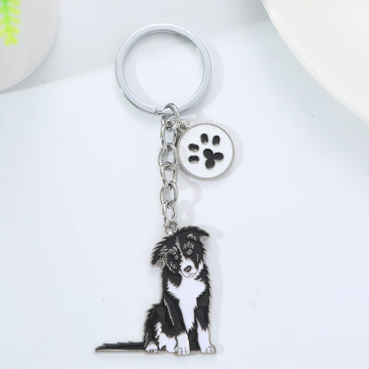 Pet dog car keychain pendant creative metal accessories key ring holiday gifts