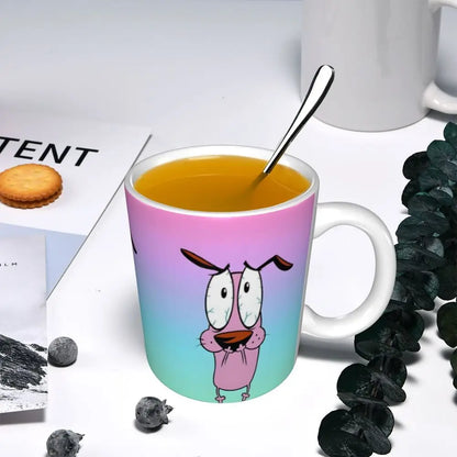 Personalized C-Courage The Cowardly Dog Coffee Mug DIY Ceramic Milk Tea Mug Cup