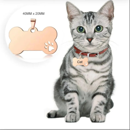 Personalized Dog Tag Stainless Steel Custom Engraved Bone Dog Charm For Pet Collar Dog Id Name Tag Gift Pendant Supplies Jewelry