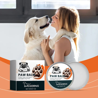 the PAW BALM - Paw Balm Repair, Damaged Dog Paws, Anti-Crack Increase Elasticity Strengthen Paw Health, Reduce Dryness Moisturizing Pet Care 30g