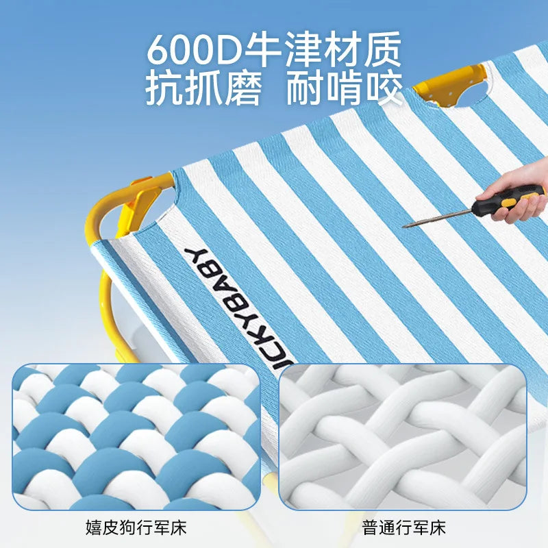 Spring Summer Golden Hair Medium and Large Dog Classic Wide Stripe Foldable Camping Bed Dog Nest Pet Nest