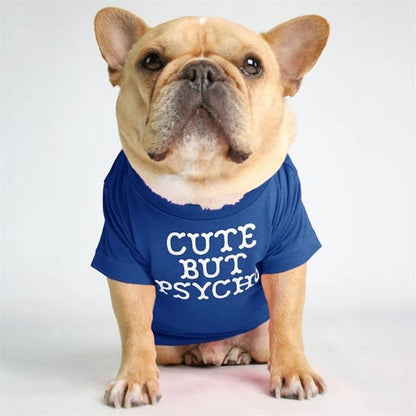 Spring Summer Pet Dog Clothes Round Neck T-shirt for Small Dogs French Bulldog Shiba Inu Puppy Pullovers Letter Print Vest