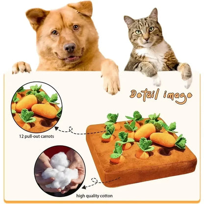 Carrot Snuffle Mat for Dogs Cats Puzzle Toy with Carrots for Small Medium Large Interactive Pet Stress Relief Dogs Chew Toys