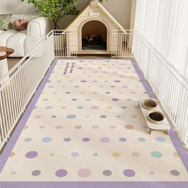 the DOG RUG - Simple Dot Pattern Pet Floor Mats, Waterproof Anti-Urine and Wear-Resistant Pet Placemats, Dog Food Mat/Cat Food Mat