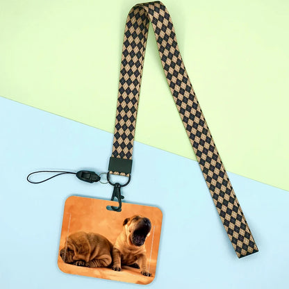 Cat and dog pattern Bank Credit ID Card Student Bus Card Holders Storage Protective Shell Pendant