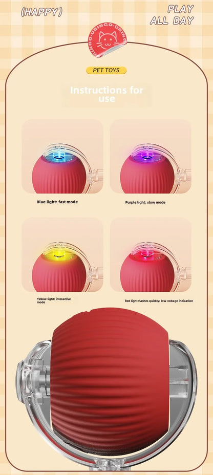 Interactive Dog Toys Rechargeable Pet Interactive Toys Electric Cats Ball  Automatic Rolling Fake Tail Ball Dog  Cats Toy