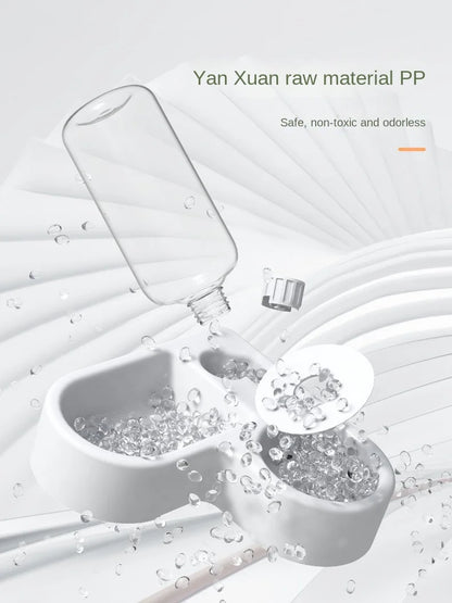 Cat Bowl and Dog Bowl Double Bowl Protects Cervical Vertebra Automatic Drinking Fountain and Food Bowl, Automatic Drinking Fountain for Dogs and Cats, Pet Drinking Supplies