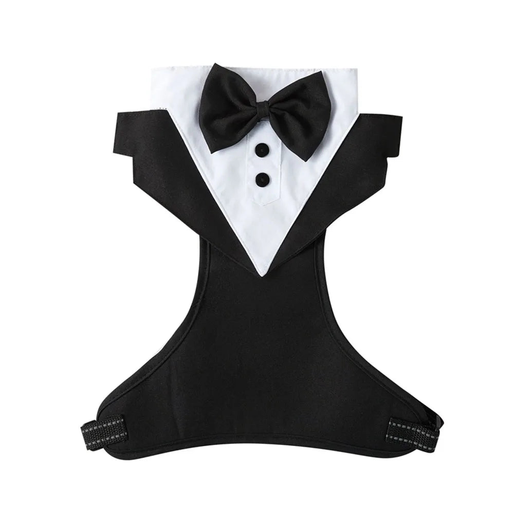 the DON JUAN DOG - Dog Tuxedo Costume, Formal Shirt Dog Wedding Black Jacket Suit, Pet Puppy Prince Ceremony Bow Tie Suit Small Dogs Cat Vest Clothes