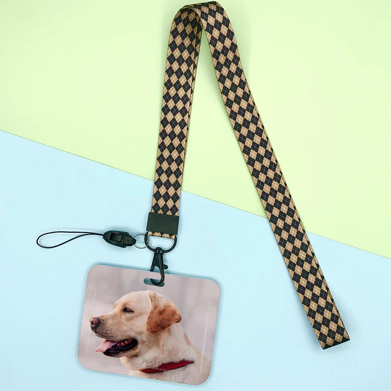 Cat and dog pattern Bank Credit ID Card Student Bus Card Holders Storage Protective Shell Pendant