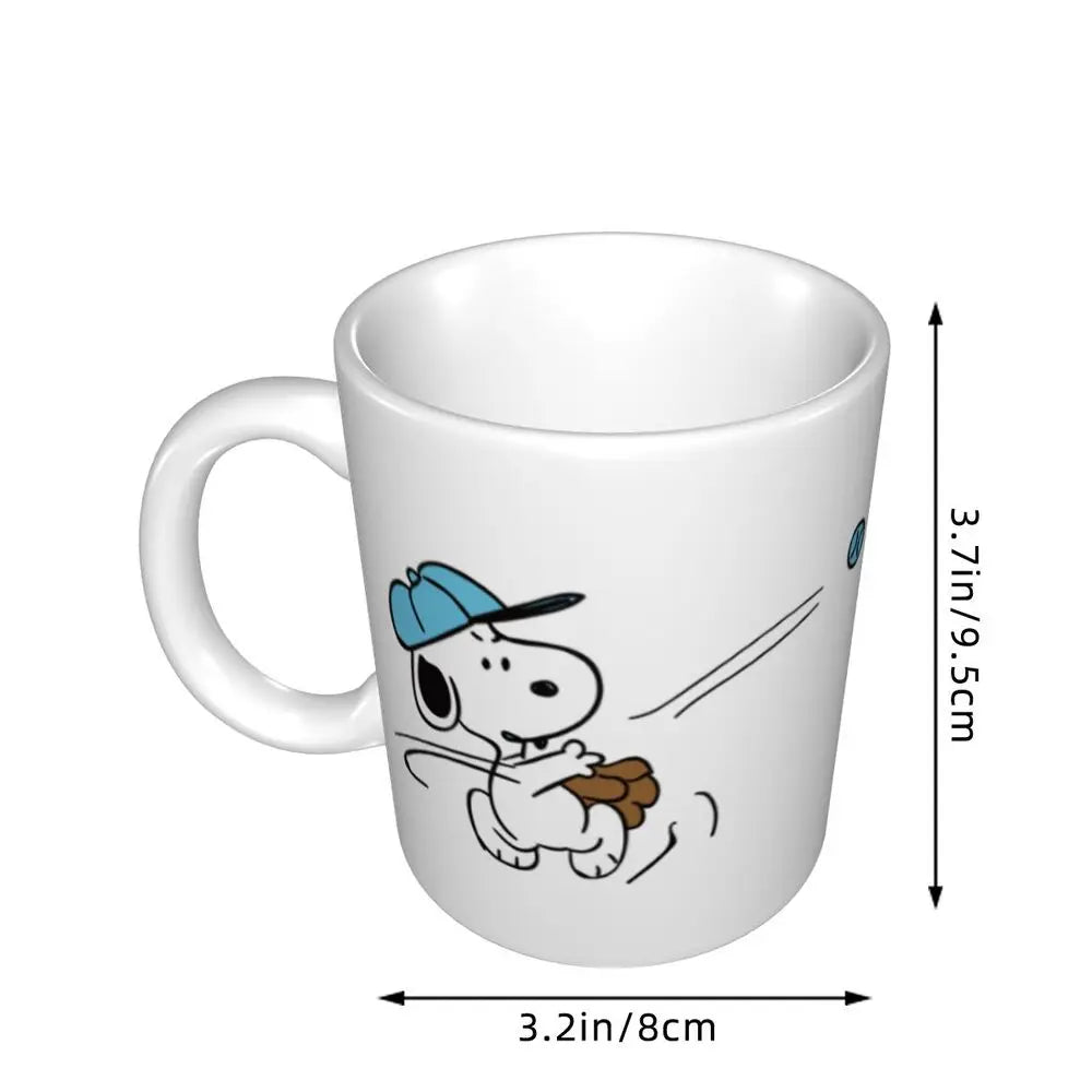 Manga Snoopy Woodstock Cartoon Dog Coffee Mug DIY Customized Ceramic Tea Milk Mug