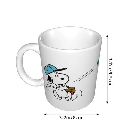 Manga Snoopy Woodstock Cartoon Dog Coffee Mug DIY Customized Ceramic Tea Milk Mug