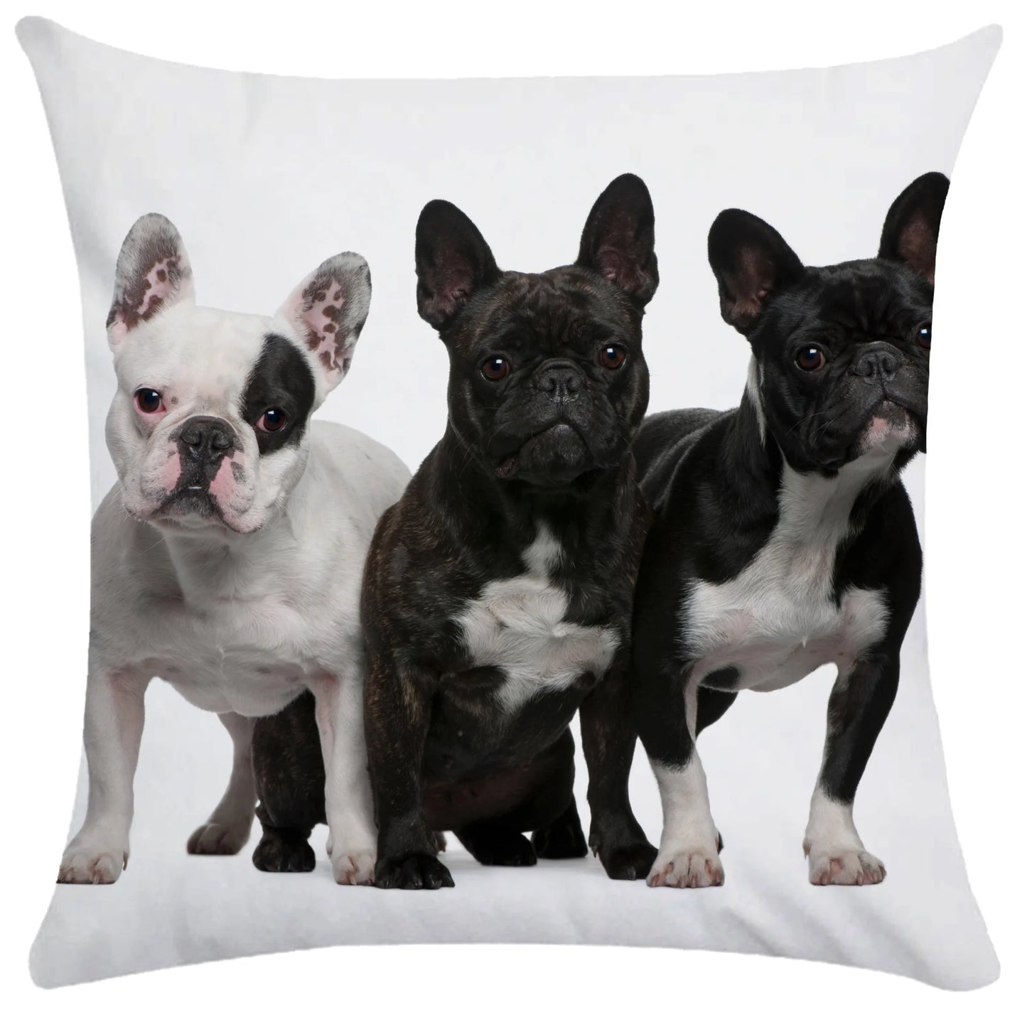 French Bulldog Dog Cushion Covers Dog Painting Pillowcase Decorative Pillow Covers Bedroom Sofa Home Decoration 45X45cm Car Seat