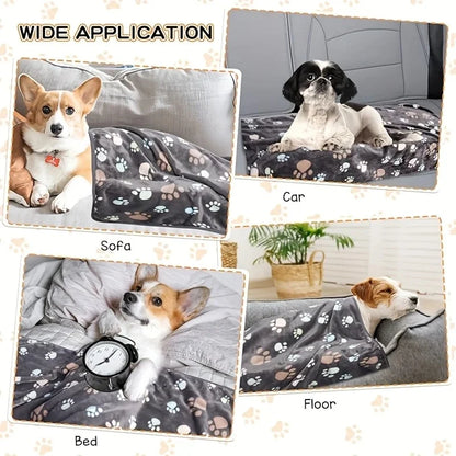 Thickened Soft Flannel Fleece Cat Dog Blanket Bed Mats Paw Foot Print Warm Pet Blanket Sleeping Beds Cover Mat For Pets Supplies