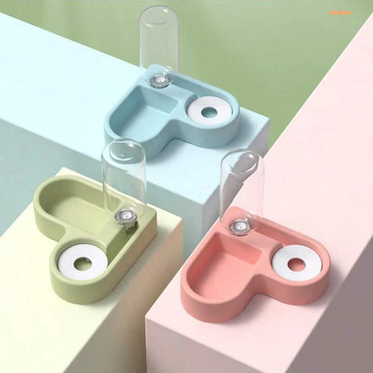 Cat Bowl and Dog Bowl Double Bowl Protects Cervical Vertebra Automatic Drinking Fountain and Food Bowl, Automatic Drinking Fountain for Dogs and Cats, Pet Drinking Supplies