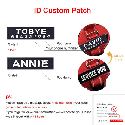Dog Harnas No Pull Reflective Breathable Adjustable Pet Harnas Dog Vest Id Custom Name tag outdoor dog walking supplies