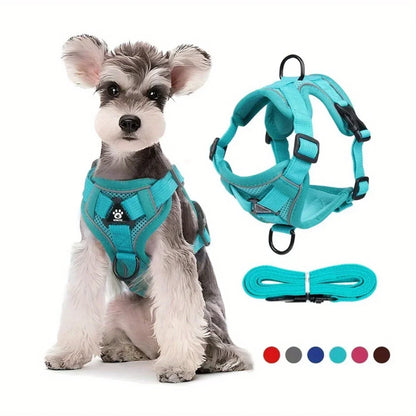 the NOPULL PRO HARNESS SET - No Pull Dog Harness and Leash Set Adjustable Pet Harness Vest for Small Dogs Cats Reflective Dog Chest Strap Lead Walking