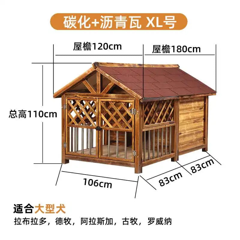 Outdoor rain-proof kennel, large dog house, windproof and warm, universal in all seasons, rain-proof, anti-corrosion and sun-pro