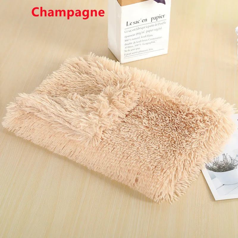 Fluffy Mat Long Plush Pet Blanket Cat Sleeping Mats Puppy Winter Warm Thin Kennel Cushion Soft Covers for Large Dogs Mattress