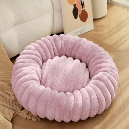 Home Plush Pet Nest Winter Cat Dog Bed Warm Detachable and Washable Round Cat Nest Pet Bed Seasonal Universal Decoration