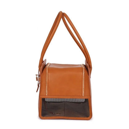 the CITY STROLL PET CARRIER - New Luxury PU Leather Pet Carrier Bag, Breathable Handbag for Puppy/Cat, Fashion Dog One-Shoulder Bag, Portable Pet Travel Handbag