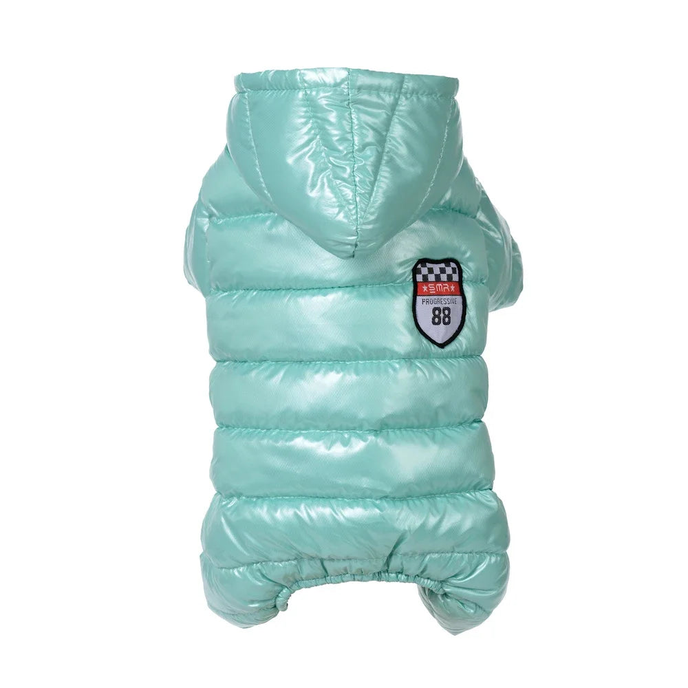 the ALPINE SHIELD JUMPSUIT - Winter Warm Dog Hooded for Small/Medium Dogs, Outdoor Windproof Puppy Jumpsuit, Waterproof Pets Coat, Chihuahua Bulldog Pug Outfits