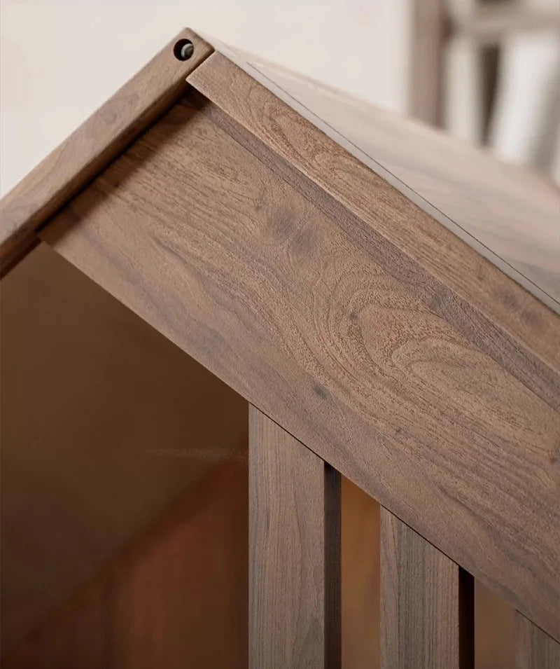 the RETRO DOGGY - Solid Wood Dog Bed with Dog Toilet, Luxury Toilet House Break Semi-Enclosed Breathable Puppy Beds, Easy Clean Indoor Dogs Kennel