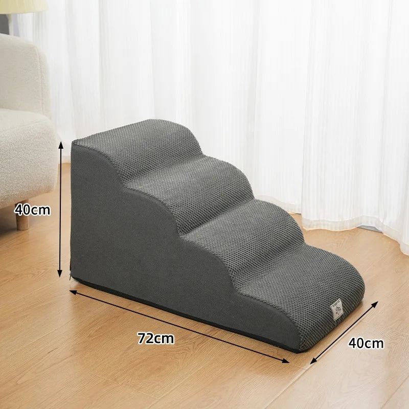the DOGGY STAIRCASE - Non-Slip Pet Dog/Cat Ramp, Ladder Memory Foam Sponge, Older Dogs Sofa Removable and Washable Training Pet Ramp Stairs, Pet Supplies