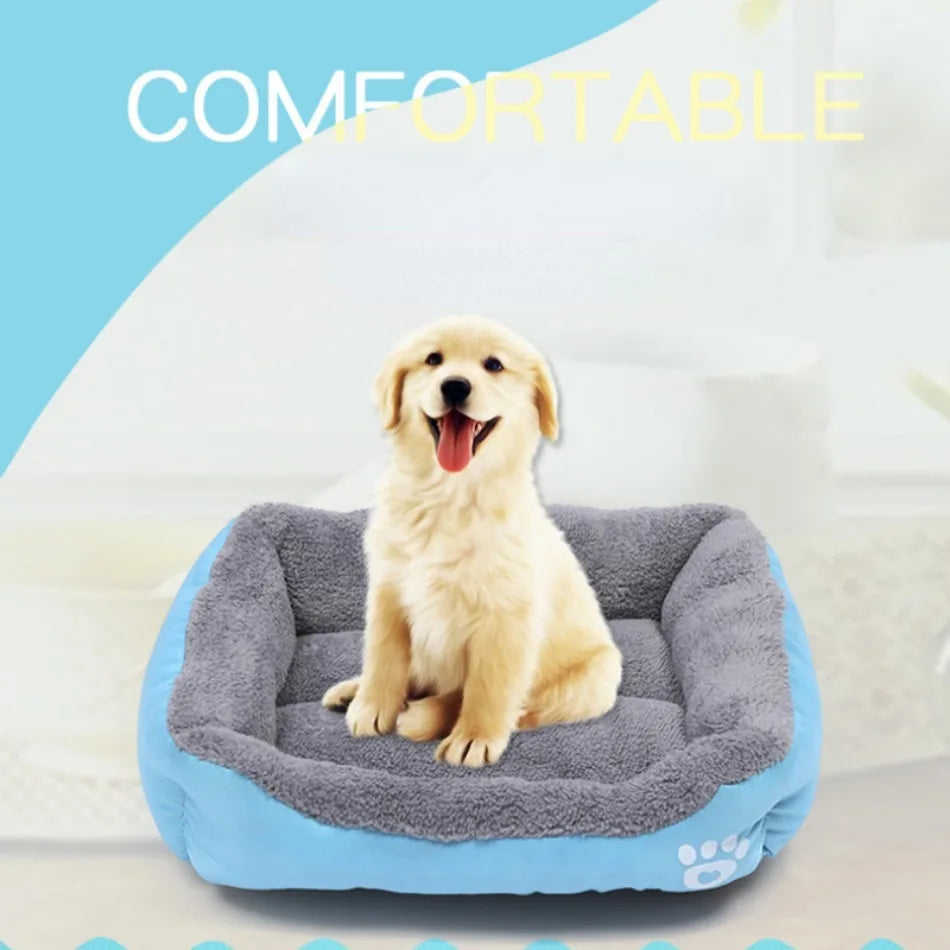 Large Dog Bed Square Plush Cat Nest Kennel All Season Washable Dog Sofa Waterproof Mattress Cat Bed for Medium Dogs Accessories