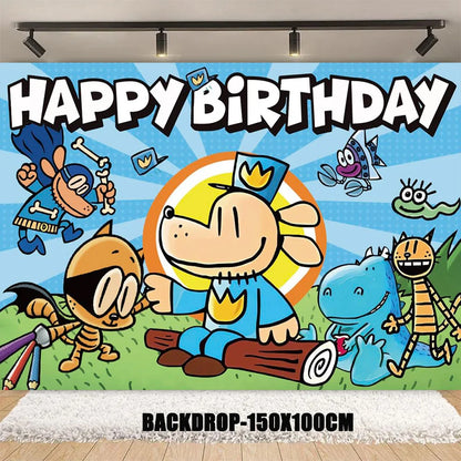 Cartoon DOGS MAN Theme Birthday Party Supplies Decoration Best Friend Balloon Banner Backdrop Cupcake Topper for Kids Child Gift