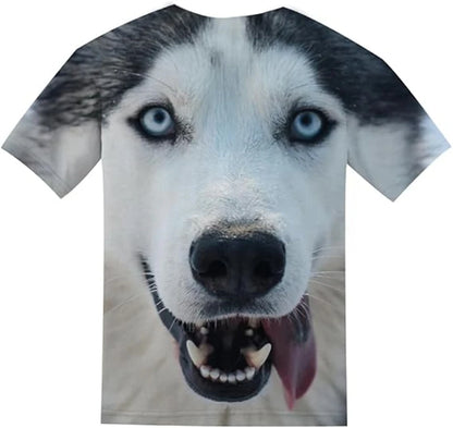 the GOOD BOY - Funny Dog Face Pattern 3D Print T-Shirt, Summer Men/Woman Casual Fashion Animal T-Shirts, Streetwear Kids Tees