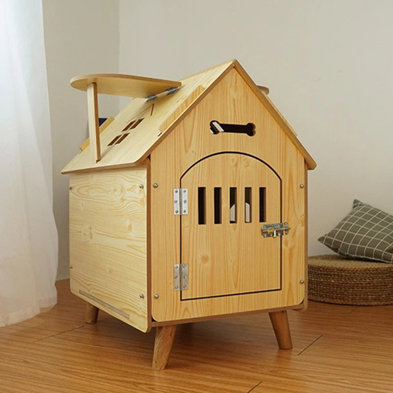 Indoor Dog House Bed Door Small Medium Cat Dog Kennel Outdoor Comfortable Puppy House Inside with Vents Pets Cage Supplies