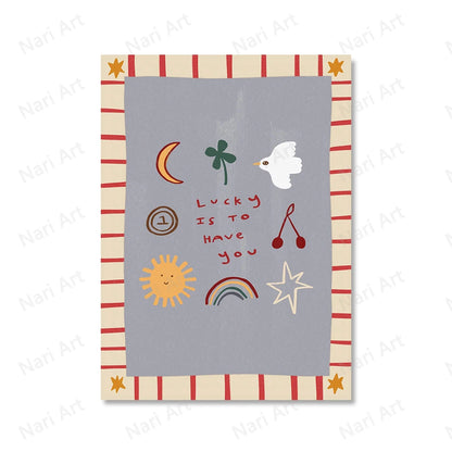 Funny Animals Tiger Bonjour Dog Bunny Skateboard Posters Prints Wall Art Canvas Painting Nursery Pictures for Kids  Room Decor