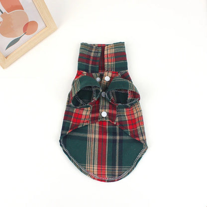 Summer Pet Shirt British Style Plaid Dog Vest Clothes For Small Dogs Chihuahua Cotton Puppy Shirts